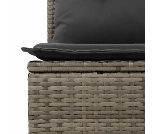 Set de muebles de jardín 6 pzas y cojines ratán sintético gris