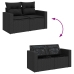 Set de sofás de jardín y cojines 8 piezas ratán sintético negro