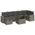 Set de sofás de jardín y cojines 8 piezas ratán sintético gris