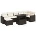 Set sofás de jardín 8 piezas y cojines ratán sintético marrón
