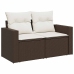 Set sofás de jardín 8 piezas y cojines ratán sintético marrón