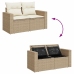 Set de sofás de jardín con cojines 9 pzas ratán sintético beige