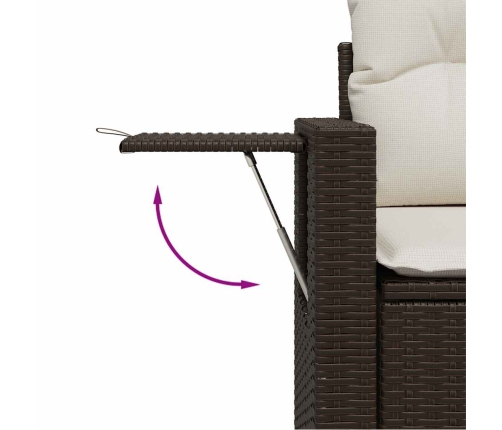Set sofás de jardín 6 piezas y cojines ratán sintético marrón