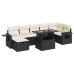 Set de sofás de jardín y cojines 8 piezas ratán sintético negro