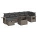 Set de sofás de jardín y cojines 8 piezas ratán sintético gris