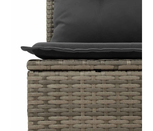 Set de muebles de jardín 6 pzas y cojines ratán sintético gris