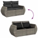 Set de muebles de jardín 6 pzas y cojines ratán sintético gris
