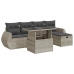 Set de sofás de jardín 6 pzas y cojines ratán sintético gris
