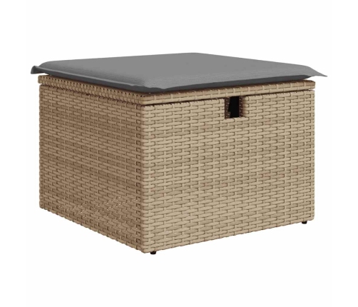 Set sofás de jardín 7 piezas y cojines ratán sintético beige