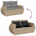 Set sofás de jardín 7 piezas y cojines ratán sintético beige