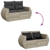 Set muebles jardín 9 pzas y cojines ratán sintético gris claro