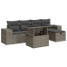 Set de muebles de jardín 6 pzas y cojines ratán sintético gris
