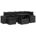 Set de sofás de jardín y cojines 8 piezas ratán sintético negro