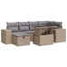 Set de sofás de jardín y cojines 8 piezas ratán sintético beige