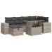 Set de sofás de jardín 8 pzas y cojines ratán sintético gris
