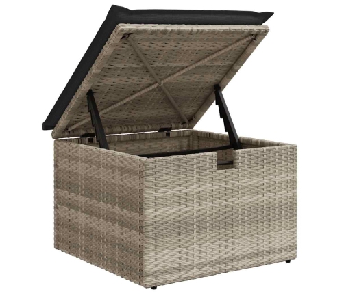 Set de sofás de jardín 8 pzas y cojines ratán sintético gris