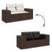 Set sofás de jardín 8 piezas y cojines ratán sintético marrón