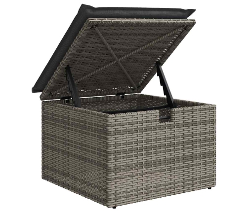 Set de sofás de jardín con cojines 9 pzas ratán sintético gris
