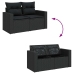 Set sofás jardín y cojines 6 pzas ratán sintético acacia negro