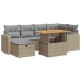 Set sofás jardín y cojines 8 pzas ratán sintético acacia beige