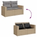 Set sofás jardín y cojines 9 pzas ratán sintético acacia beige