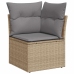 Set sofás jardín y cojines 5 pzas ratán sintético acacia beige