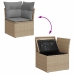 Set sofás jardín y cojines 5 pzas ratán sintético acacia beige
