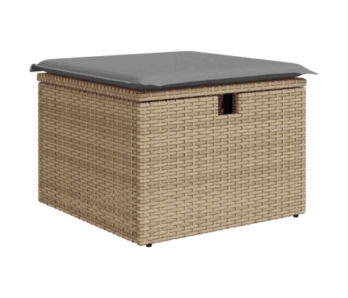 Set sofás jardín y cojines 6 pzas ratán sintético acacia beige