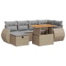 Set sofás jardín y cojines 8 pzas ratán sintético acacia beige