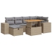 Set sofás jardín y cojines 8 pzas ratán sintético acacia beige
