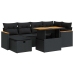 Set de sofás de jardín y cojines 8 piezas ratán sintético negro
