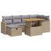 Set de sofás de jardín y cojines 8 piezas ratán sintético beige