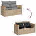 Set de sofás de jardín y cojines 8 piezas ratán sintético beige