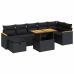 Set de muebles de jardín 5 pzas y cojines ratán sintético negro