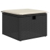 Set de muebles de jardín 5 pzas y cojines ratán sintético negro