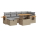 Set de sofás de jardín y cojines 8 piezas ratán sintético beige