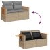 Set de sofás de jardín y cojines 8 piezas ratán sintético beige