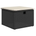 Set de muebles de jardín 5 pzas y cojines ratán sintético negro
