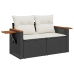 Set de muebles de jardín 5 pzas y cojines ratán sintético negro