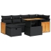 Set de sofás de jardín y cojines 8 piezas ratán sintético negro