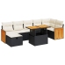 Set de muebles de jardín 5 pzas y cojines ratán sintético negro