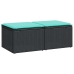 Set sofás jardín y cojines 2 pzas ratán sintético acacia negro