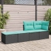 Set sofás jardín y cojines 2 pzas ratán sintético acacia negro