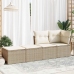 Set sofás jardín y cojines 2 pzas ratán sintético acacia beige