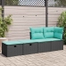 Set sofás jardín y cojines 2 pzas ratán sintético acacia negro