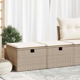 Set sofás jardín y cojines 2 pzas ratán sintético acacia beige