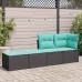 Set sofás jardín y cojines 2 pzas ratán sintético acacia negro