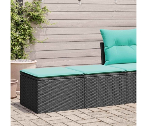 Set sofás jardín y cojines 2 pzas ratán sintético acacia negro