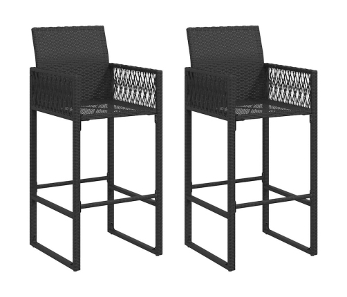 Set bar jardín sin cojines 3 pzas ratán sintético acacia negro