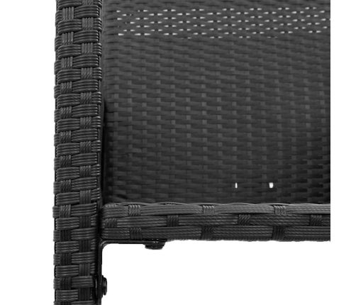 Set bar jardín sin cojines 3 pzas ratán sintético acacia negro